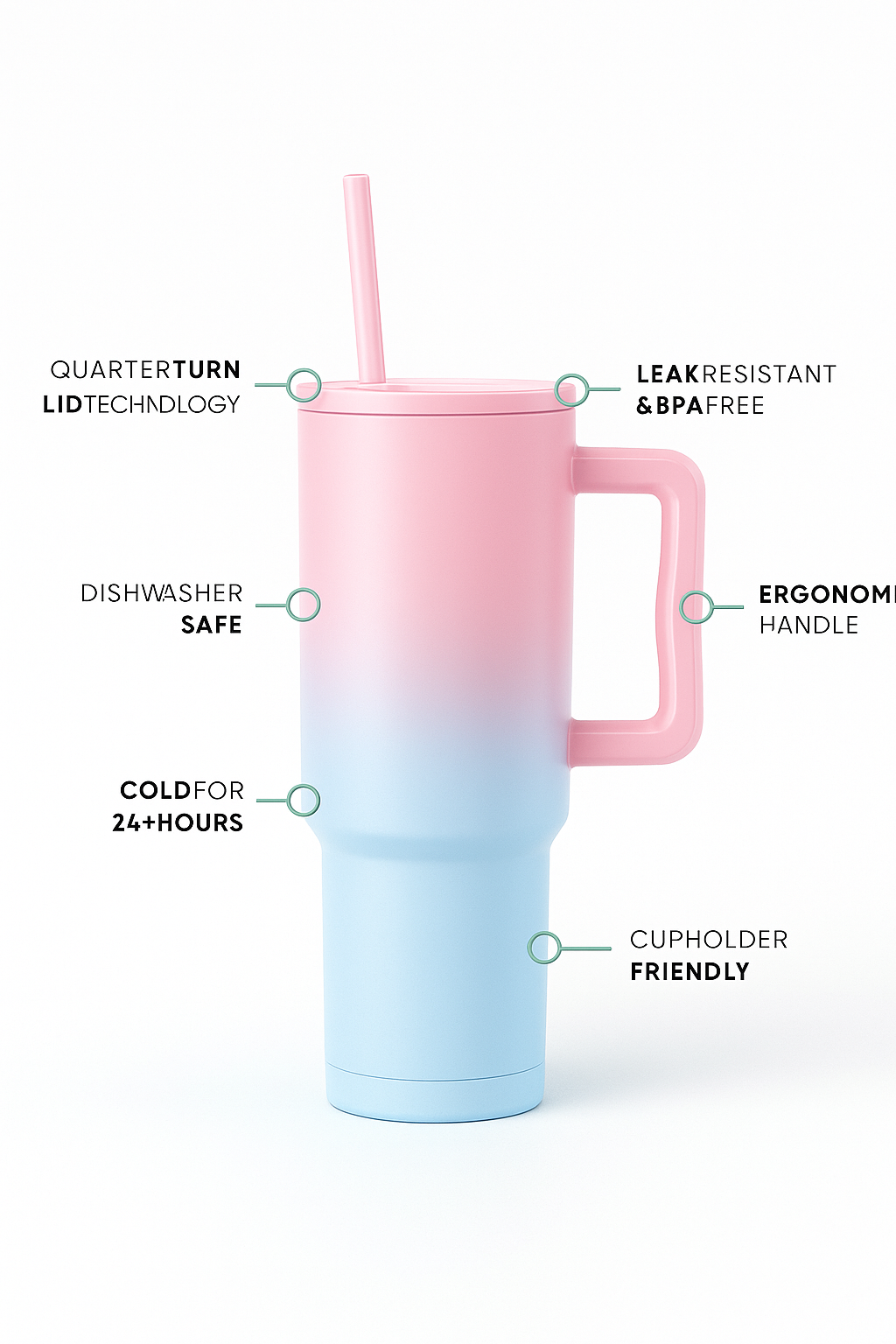 Stainless Steel Tumbler 1200ml (Cotton Candy Haze)
