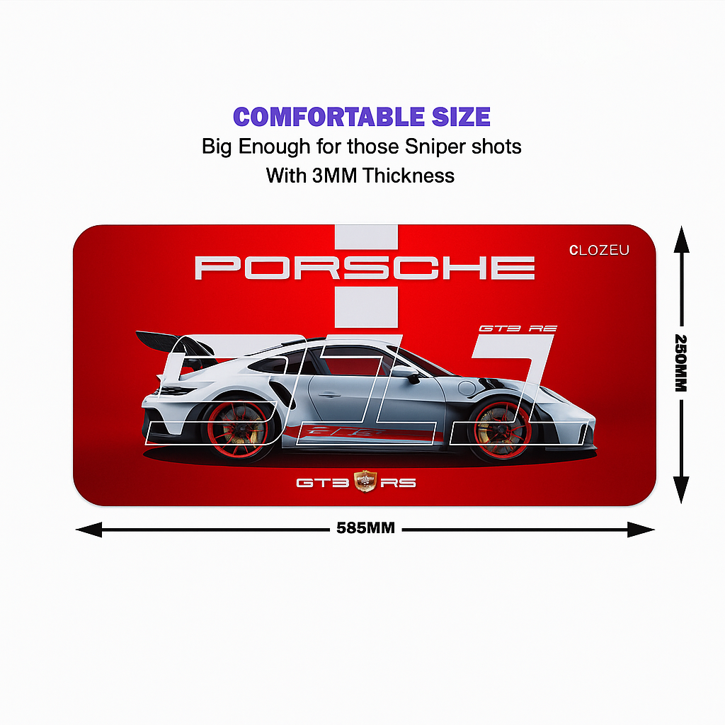 Porsche 911 GT3 RS Racing Desk Mat – Premium Setup Gear