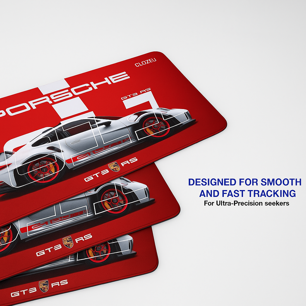 Porsche 911 GT3 RS Racing Desk Mat – Premium Setup Gear