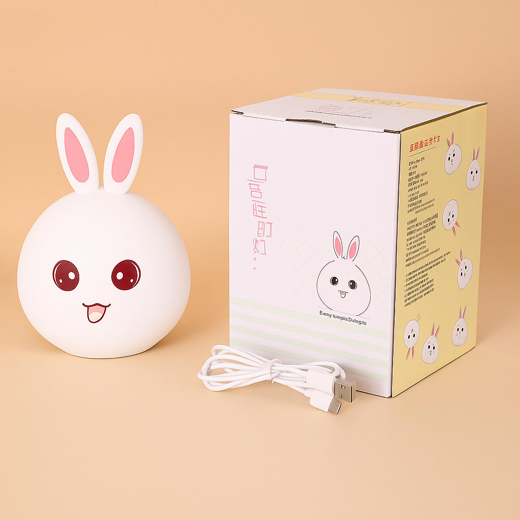 Silicone Cute Little Rabbit LED Night Lamp