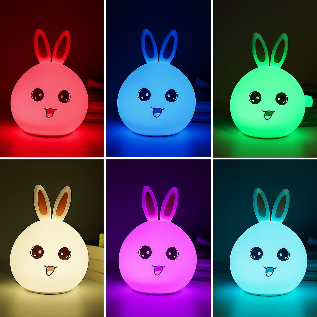 Silicone Cute Little Rabbit LED Night Lamp