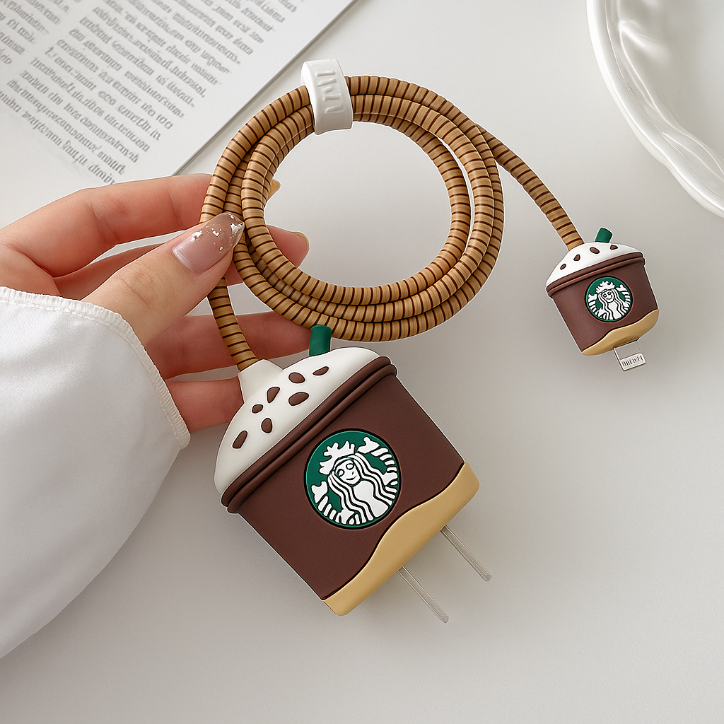 Protective case for 18W-20W iPhone Charger Adapter (Startbucks - Heart - Moonlight Edition)