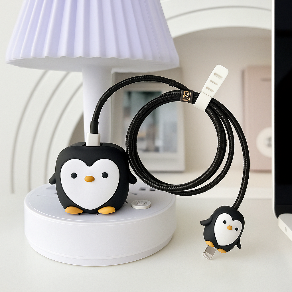 Protective case for 18W-20W iPhone Charger Adapter (Penguin Edition)