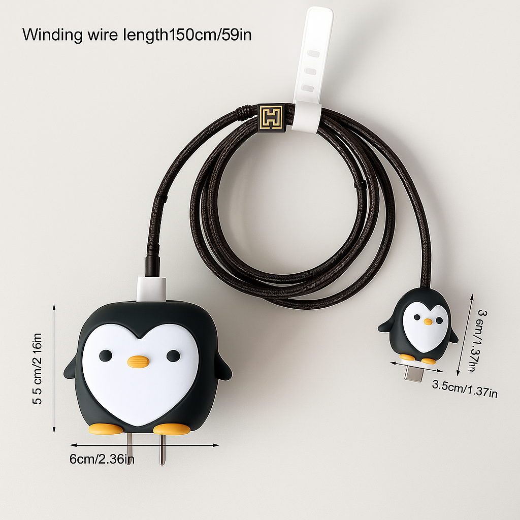 Protective case for 18W-20W iPhone Charger Adapter (Penguin Edition)