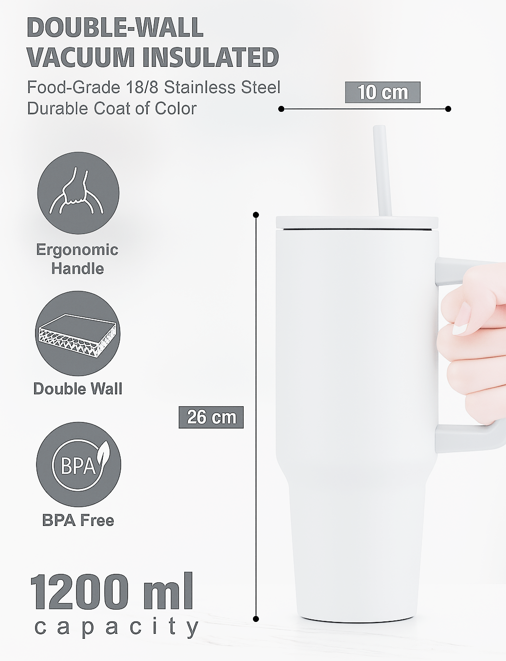 Stainless Steel Insulated Tumbler (1200ml)